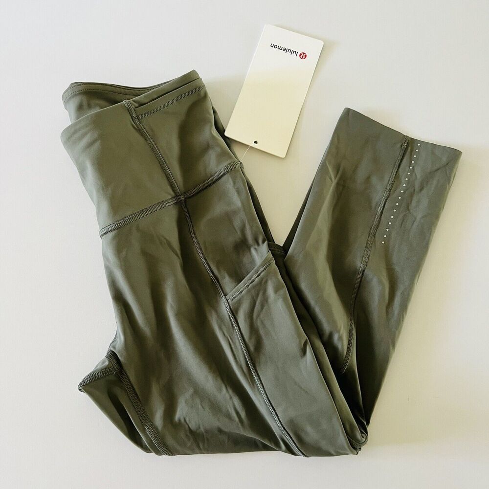 LULULEMON ATHLETICA Grey Sage F & F HR Crop 19" Leggings - US 4
